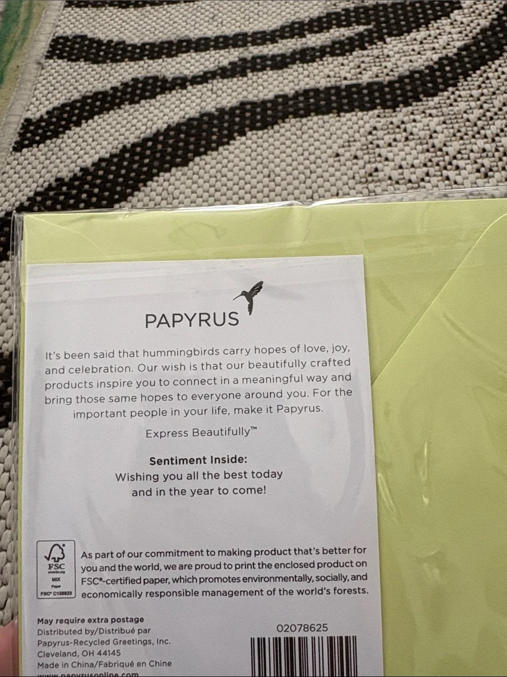 🆕Papyrus “Garden Of Flowers” Butterfly Pin Birthday Greeting Card